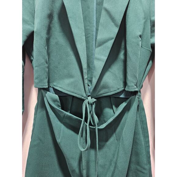 Abercrombie & Fitch Green Wrap-front Cutout Blazer Dress Size XS - Picture 3 of 6